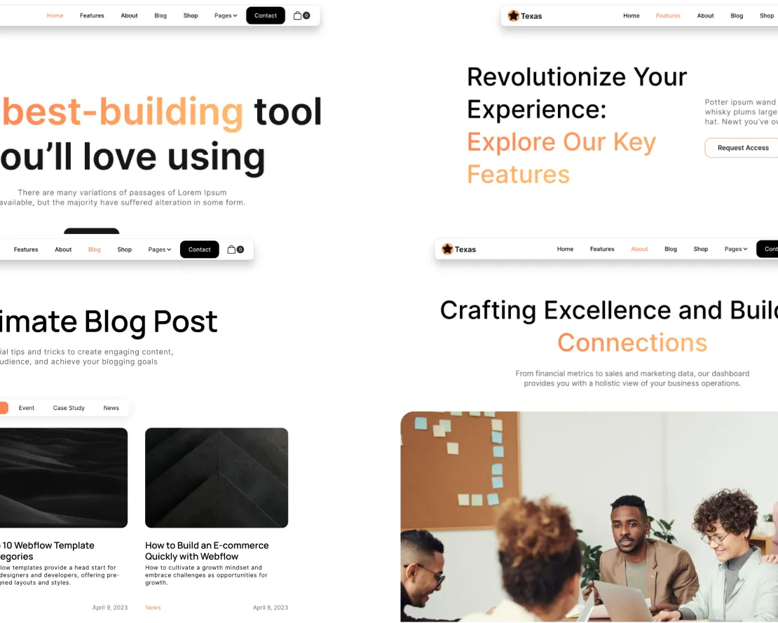 Saas Webflow Template - Texas - Designed by Azwedo.com and Wedoflow.com